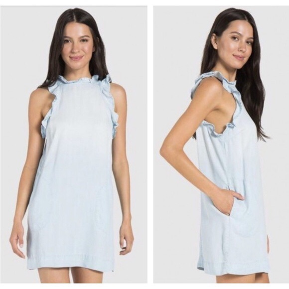 cloth & stone Dresses & Skirts - Cloth & Stone Stonewashed Halter Chambray Dress S